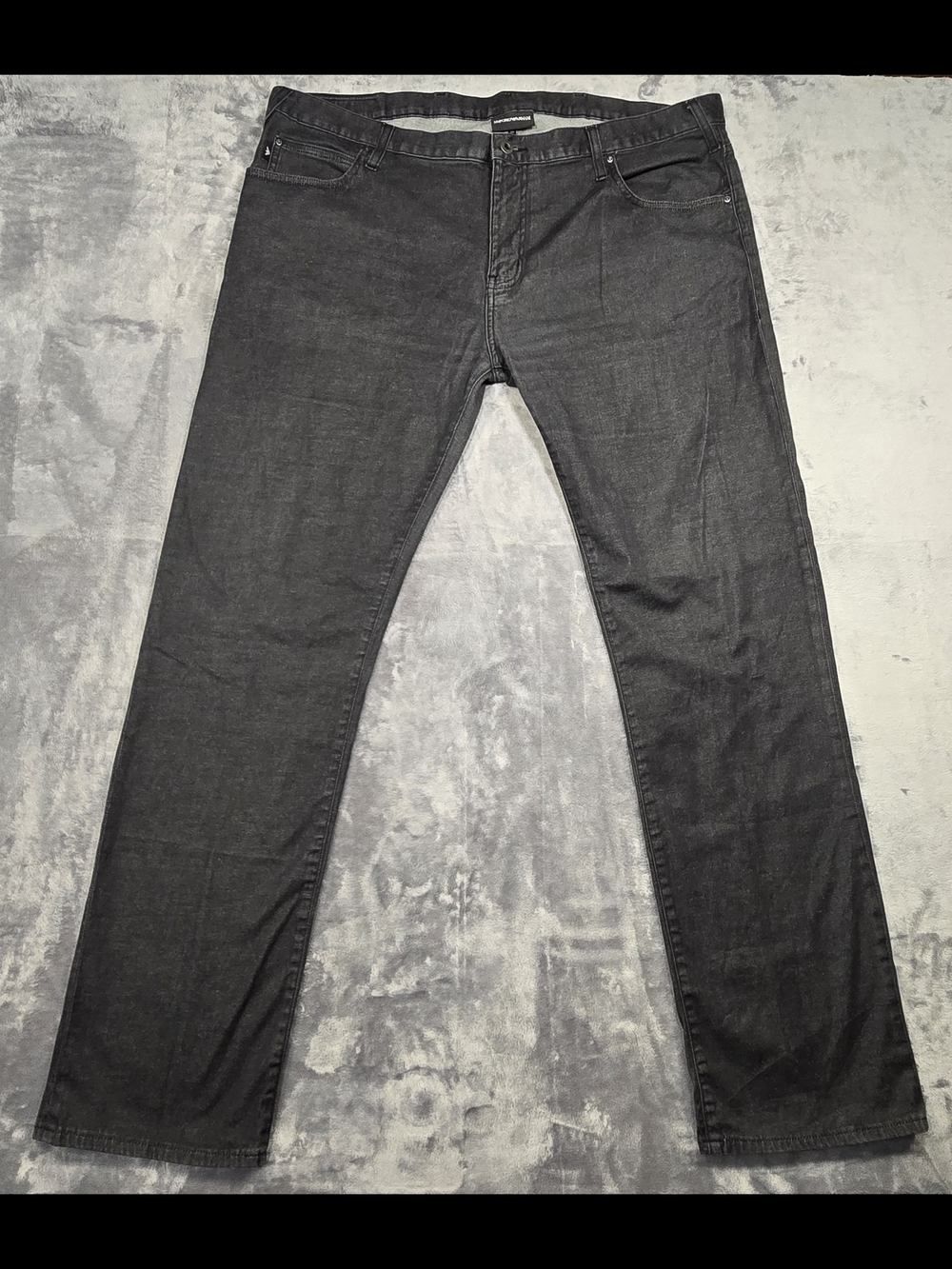 Emporio Armani Tag Black Denim Jeans Zipper Fly Cotton 8N1J45 Regular Fit Sz 42